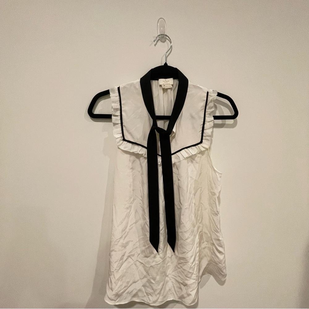 Kate Spade Black Tie Blouse size M 💯 authentic